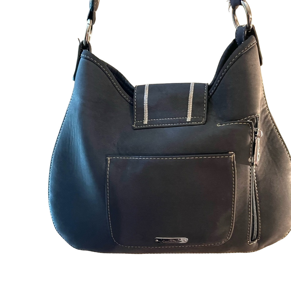 Montana West Turquoise and Gray Shoulder Bag with Studded Accents - Picture 2 of 5